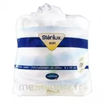 Sterilux Pads Rectangle Coton Hygiène Corporelle 8x10cm B/200 à BOURG-SAINT-MAURICE