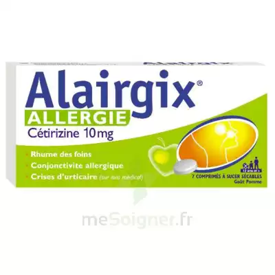 Alairgix Allergie Cetirizine 10 Mg Comprimés à Sucer Séc Plq/7 à BOURG-SAINT-MAURICE
